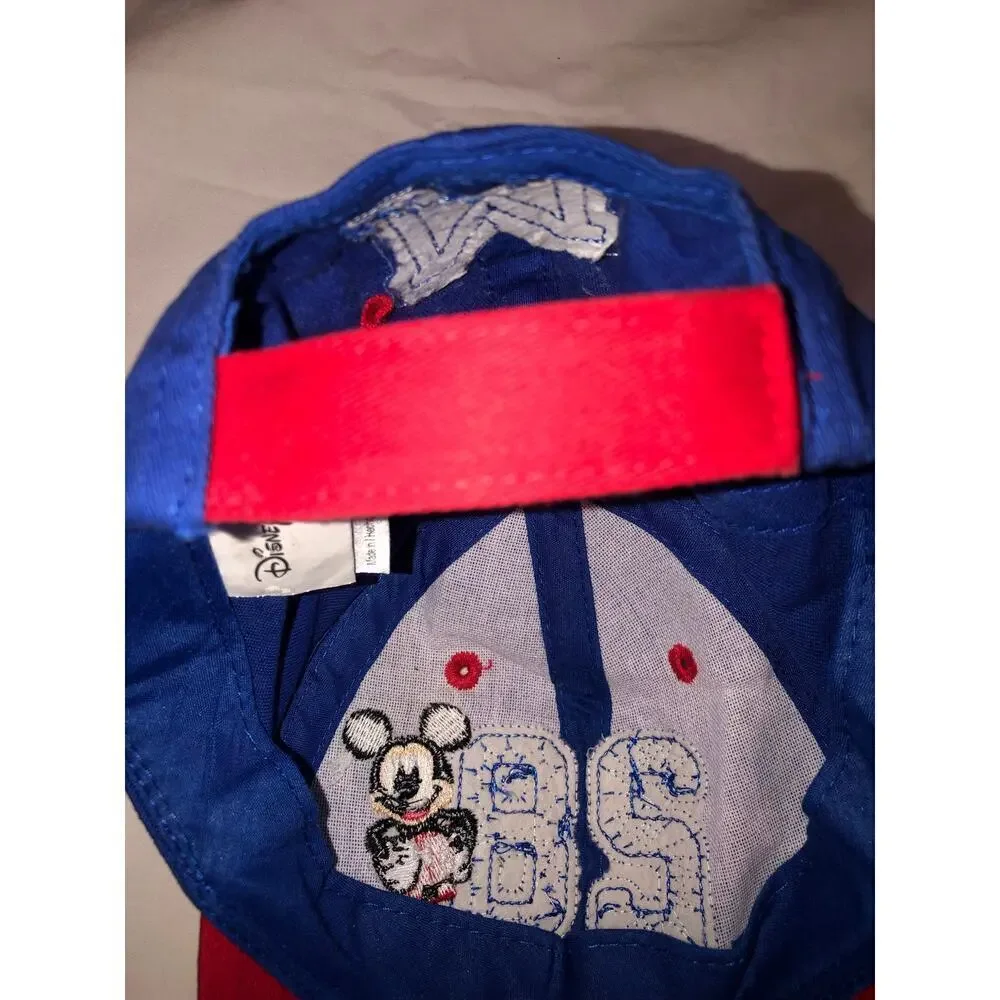 Mickey Mouse MVP 28 Kids Baseball Cap Disney Blue Red Embroidered Adjustable Hat